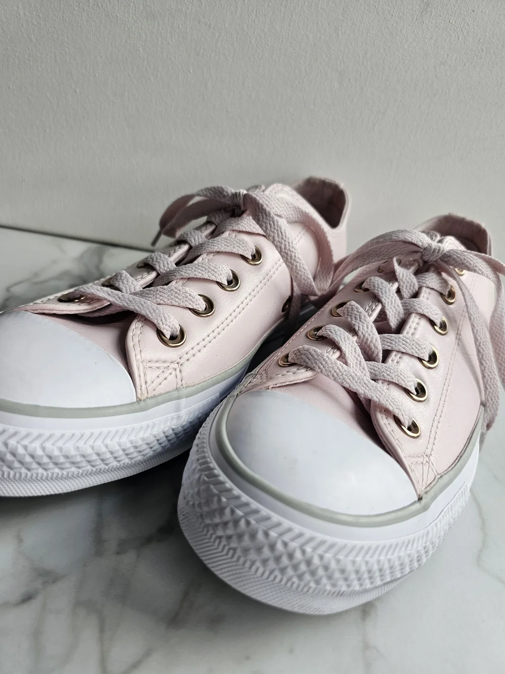 Women's Low-Top Pastel Pink Canvas Sneakers - Picture 6 of 7